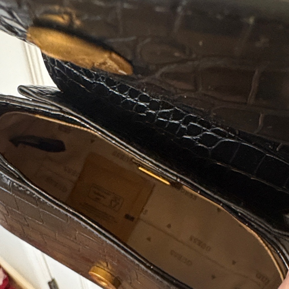 GUESS Black Croc-Texture Mini Bag - Picture 3 of 3